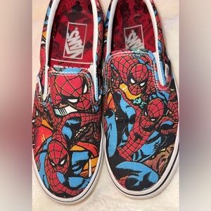 Spider-man Slip On Unisex Vans: SIZE 6.5 MENS and 8 WOMENS